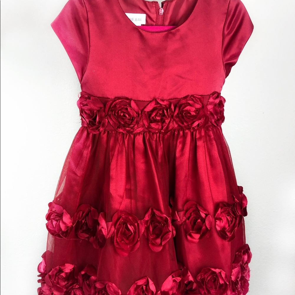 Bonnie Jean size 3T red rose dress